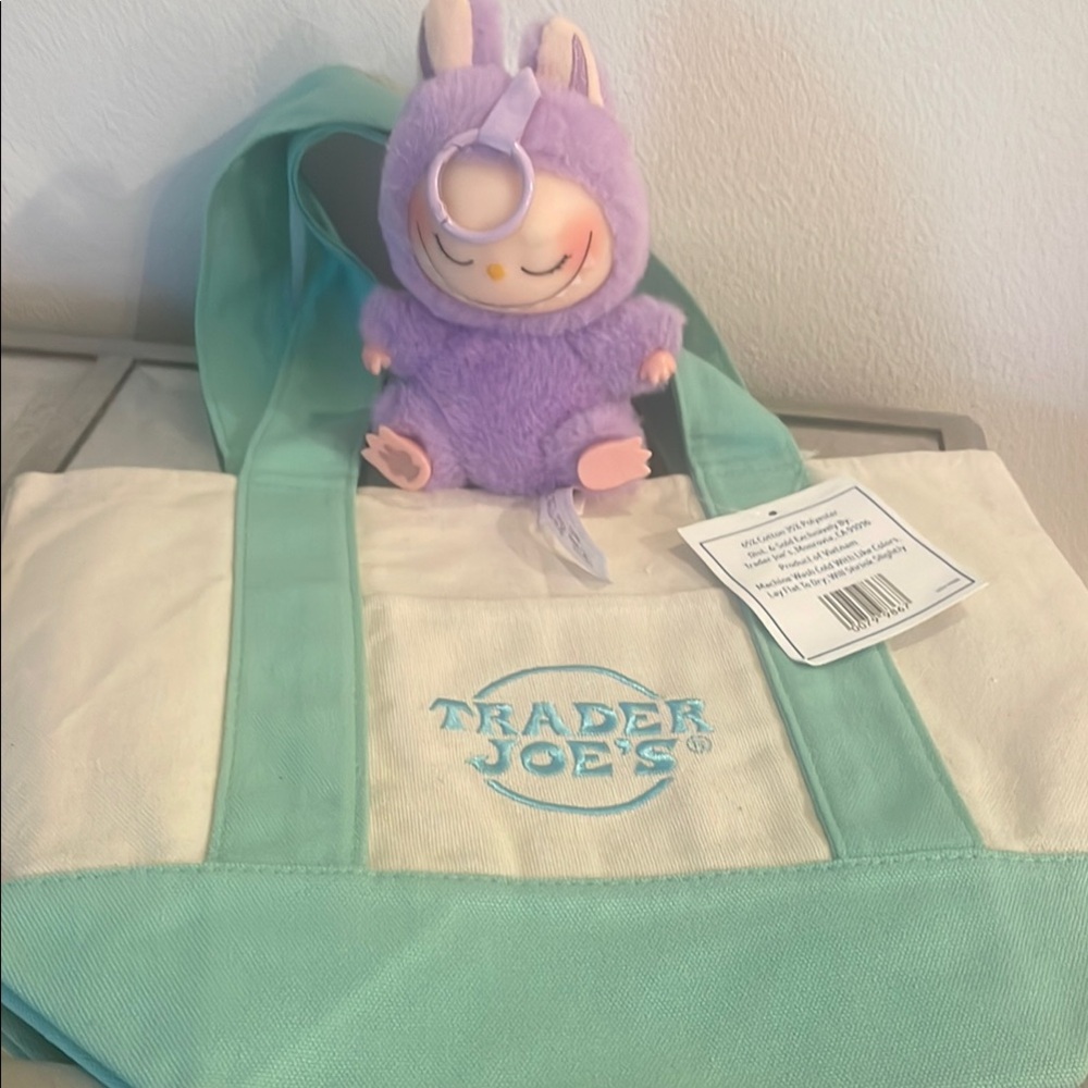 Trader Joe's Tote Bag with Lafufu doll